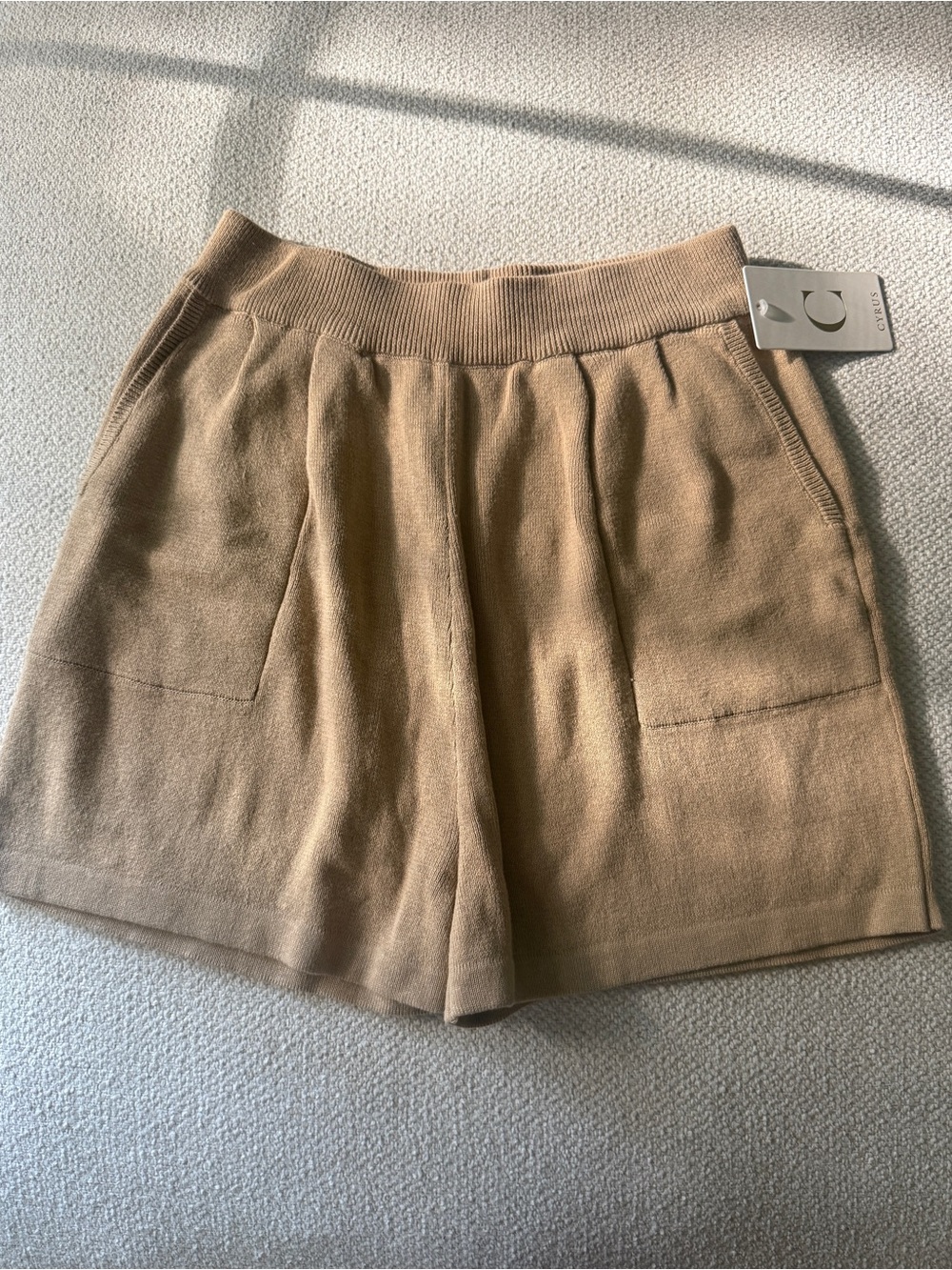 Cyrus Knit Camel Shorts